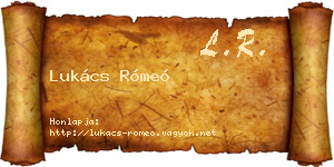 Lukács Rómeó névjegykártya