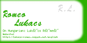 romeo lukacs business card